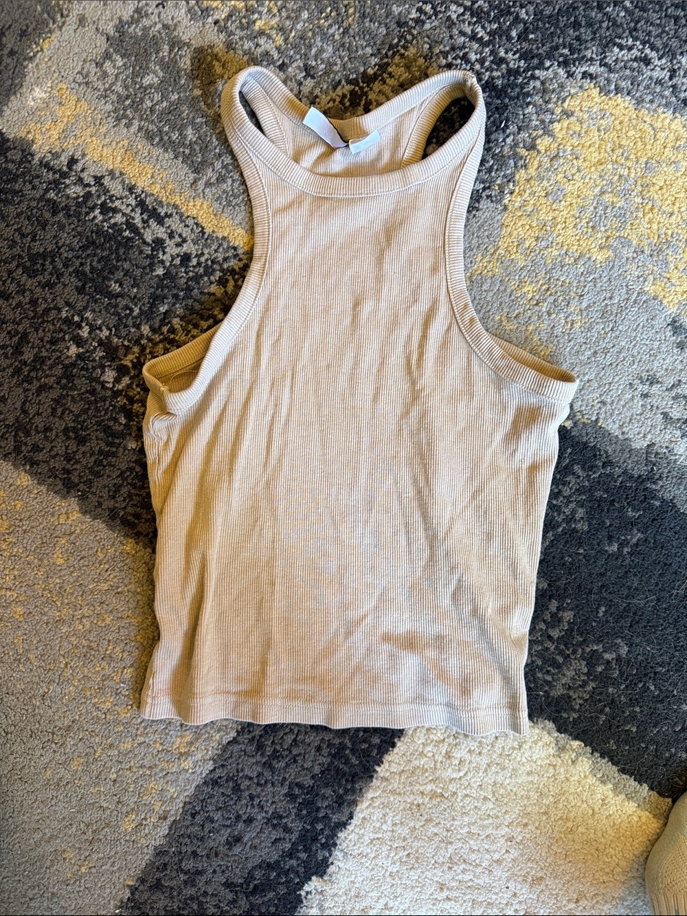 H&M Ribbed Racerback Tank Top - Cream